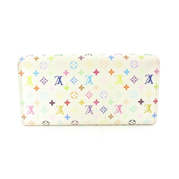 Louis Vuitton White Monogram Multicolor Sarah Flap Wallet Pink 6LV512S - Picture 6 of 12